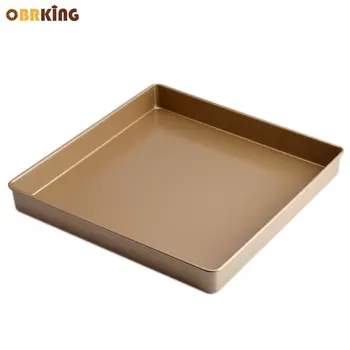 

OBRKING 11"Carbon Steel Gold Cake Pan High quality Rectangular Baking Pan Advanced Nonstick square baking pan Tray utensilios