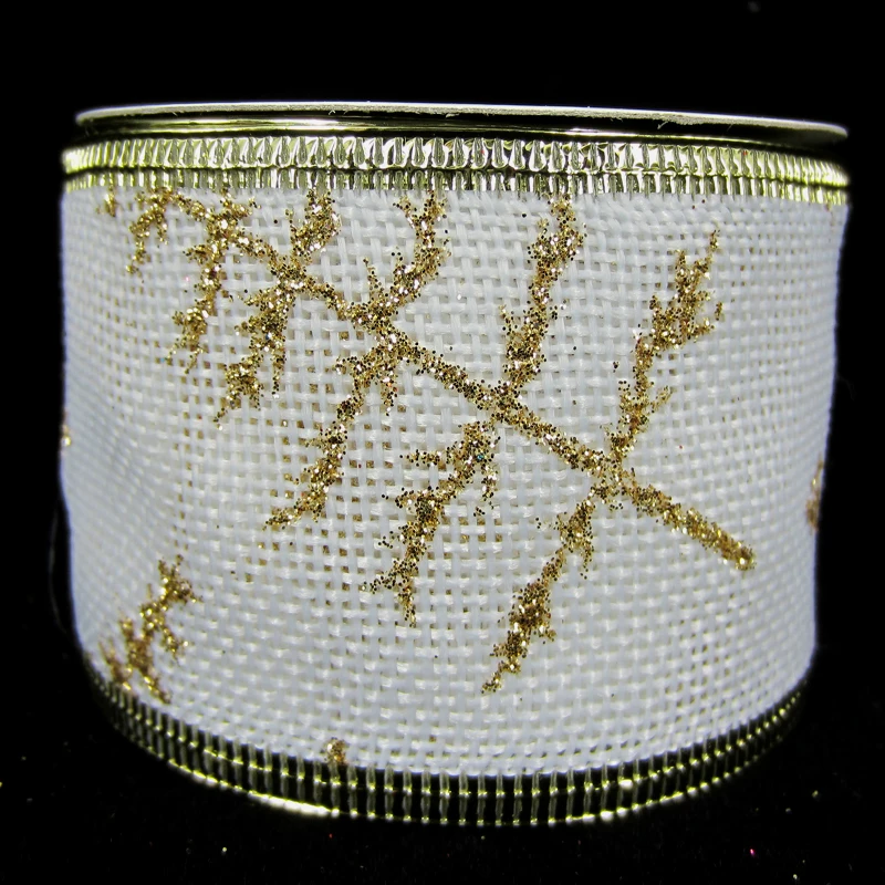 1 рулон 10 ярдов 2 дюйма лента из блестящей рождественской ткани с краями олень