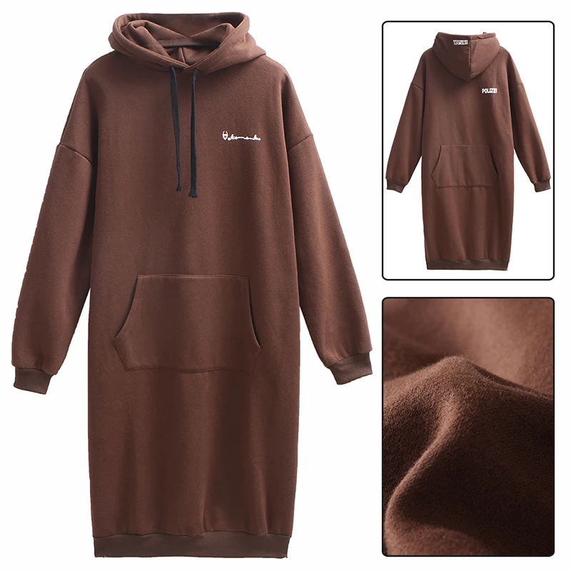 knee length hoodie sweatshirt