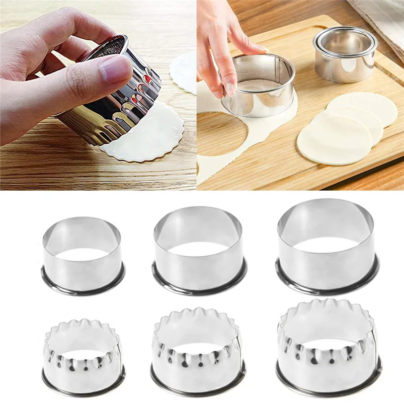 3PCS 403 Stainless Steel Dumpling Mold Round Biscuit Product Selling Point Kitchen Accessories Silver Round Molds 40MR0404