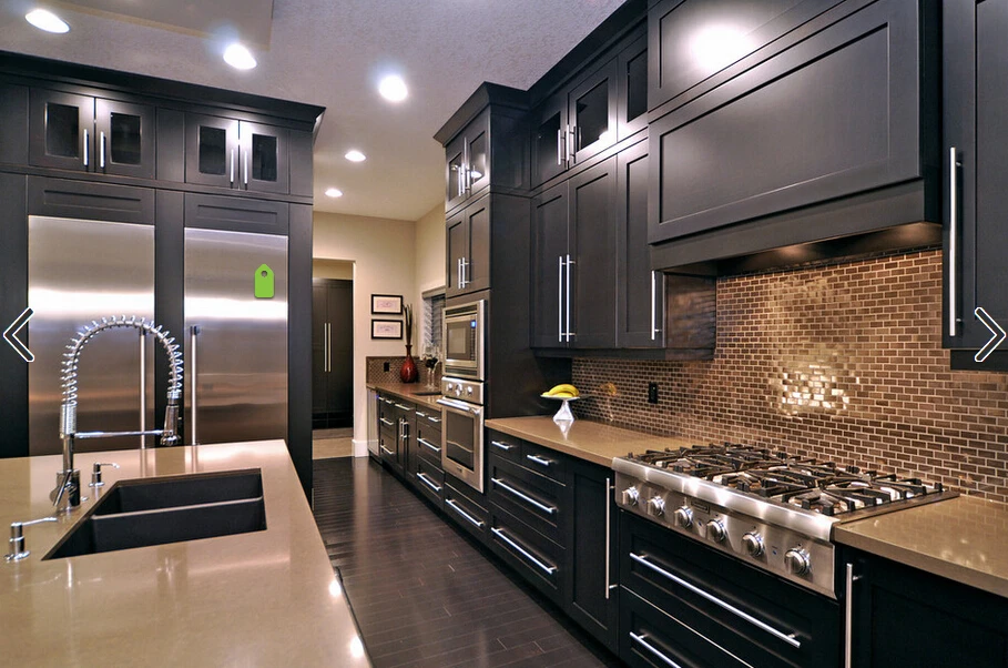 

Dark color shaker design kitchen cabinet K015