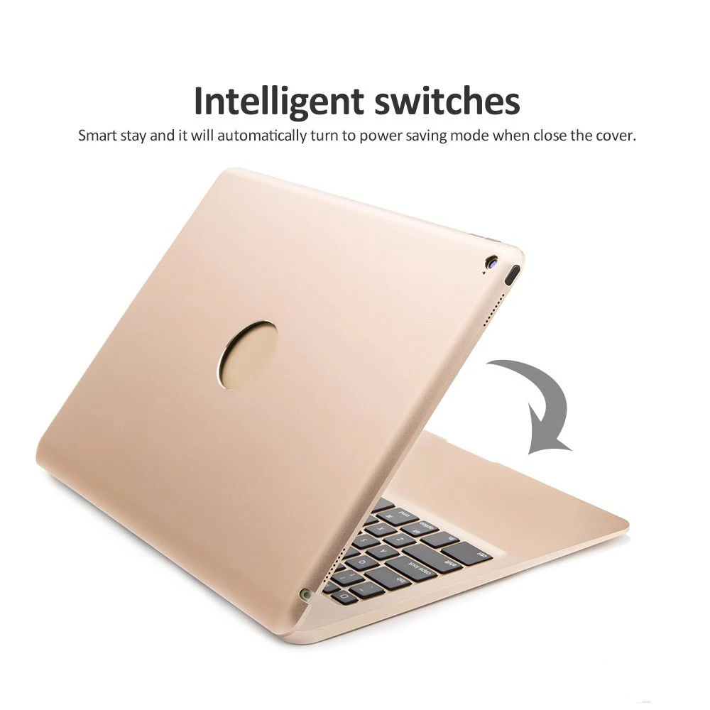 Для iPad Pro 12,9 ультра тонкий алюминиевый Bluetooth русский/испанский/Иврит/Арабский чехол для клавиатуры с 7 цветами светодиодный подсветка