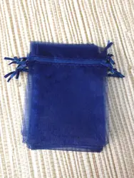 Бесплатная доставка 100 шт 9x12 см темно-синий изделие тянущаяся органза сумки Свадебный Рождественский подарок упаковочные мешочки сумочки