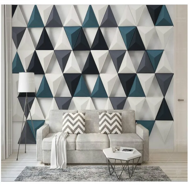 Modern Simple 3d Stereo Triangle Home Improvement Decoration 3d Modern Wallpaper For Walls