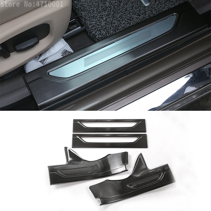 

For Jaguar XF 2016 2017 304 Stainless Steel Car Welcome Door Sill Plate Protector Cover Plate Trim Sticker with Logo 4pcs