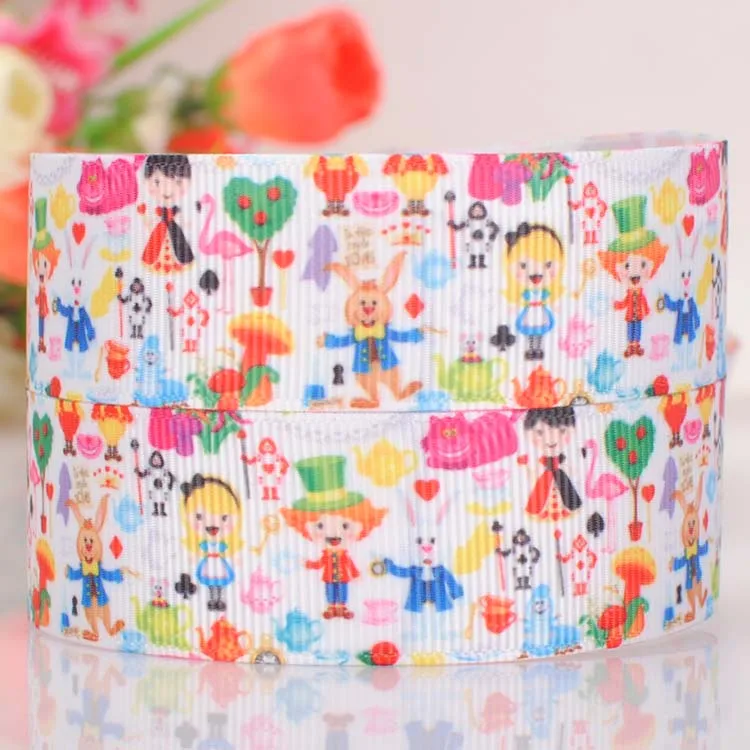 7/8 &quot(22 мм) Красивая Алиса принцесса Печать grosgrain лента бесплатная доставка|printed