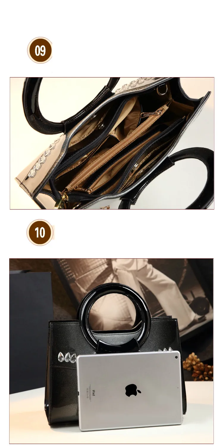 ICEV индивидуальные роскошные сумки, женские сумки, дизайнерские, высокое качество, лакированная кожа, ручная сумка для женщин,, Дамский офисный клатч, Сумка с верхней ручкой, Бостонская сумка через плечо