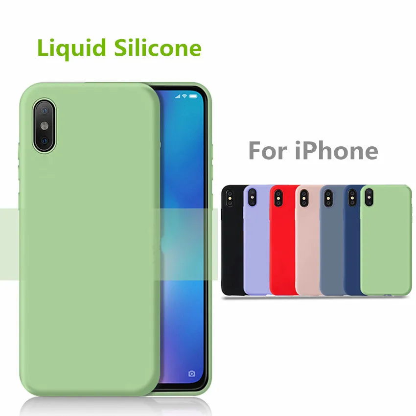 

Ultra Thin Luxury Liquid Silicone Case For iPhone X XR XS Max Case Soft TPU Shockproof Coque Case for iPhone 6 6s 7 8 Plus Case