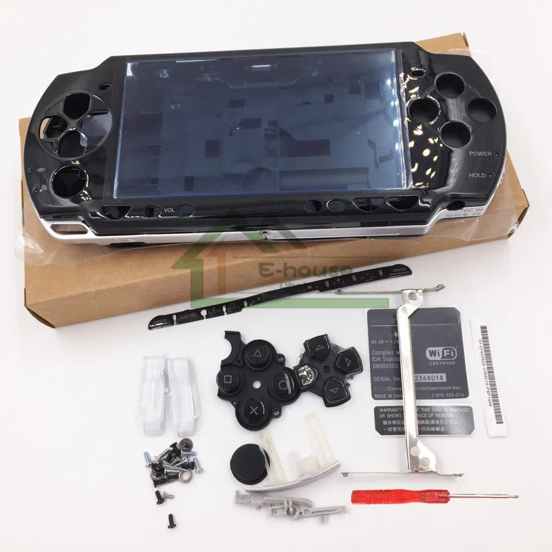 Для sony psp 2000 psp 2000 Черный цвет полный корпус чехол Полный Чехол Замена с кнопками комплект