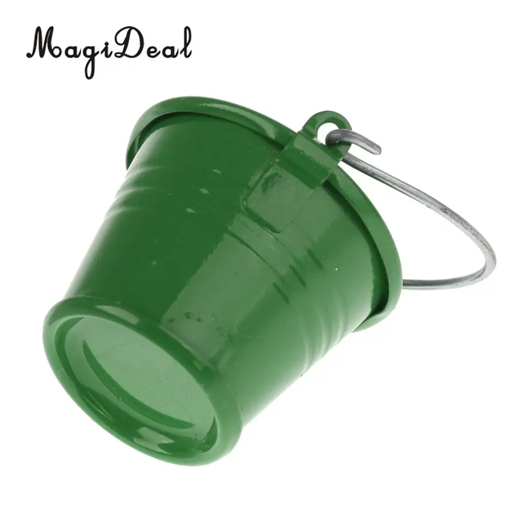 New Arrival 1/12 Scale Dollhouse Miniature Kitchen Garden Water Bucket Pail Furniture Decoration Accessory 7Colors
