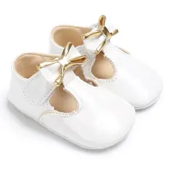 Новорожденных искусственная кожа ребенка Обувь для девочек принцесса Обувь кроватки сезон: весна–лето Обувь для малышей на мягкой