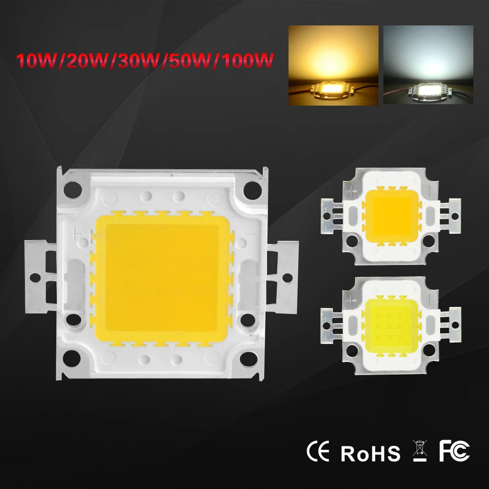 

High power 10W 20W 30W 50W 100W Integrated Chip LED Light IC lamp 24 * 44Mil SMD LED COB Chips Flood light Warm White /White