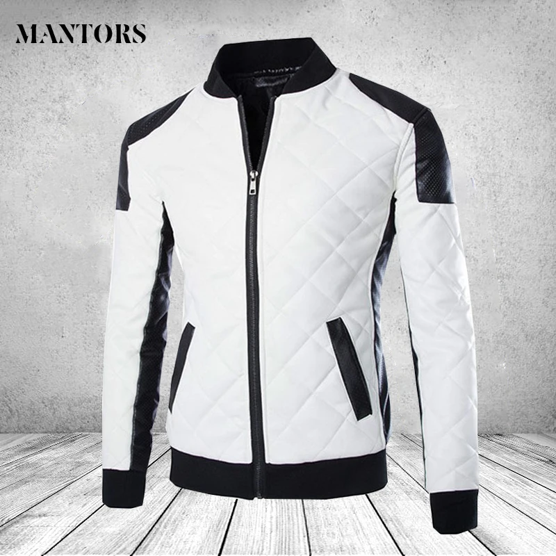 

2019 High Street Patchwork Men Leather Jackets Casual Motorcycle Bike Outwear Men Plus Velvet Thick Coats Winter Chaqueta Hombre