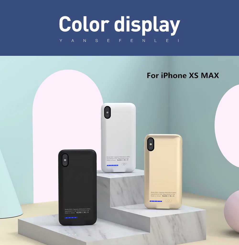 ZKFYS 5000 мАч зарядное устройство чехол для iPhone XS аккумулятор MAX power Bank переносной заряжающий чехол для iPhone XS MAX зарядный чехол