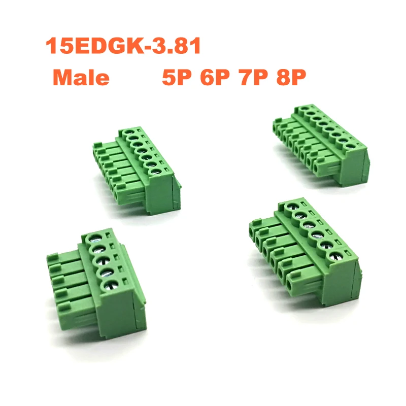 15EDGK 5P 6P 7P 8P male pitch 3.81mm