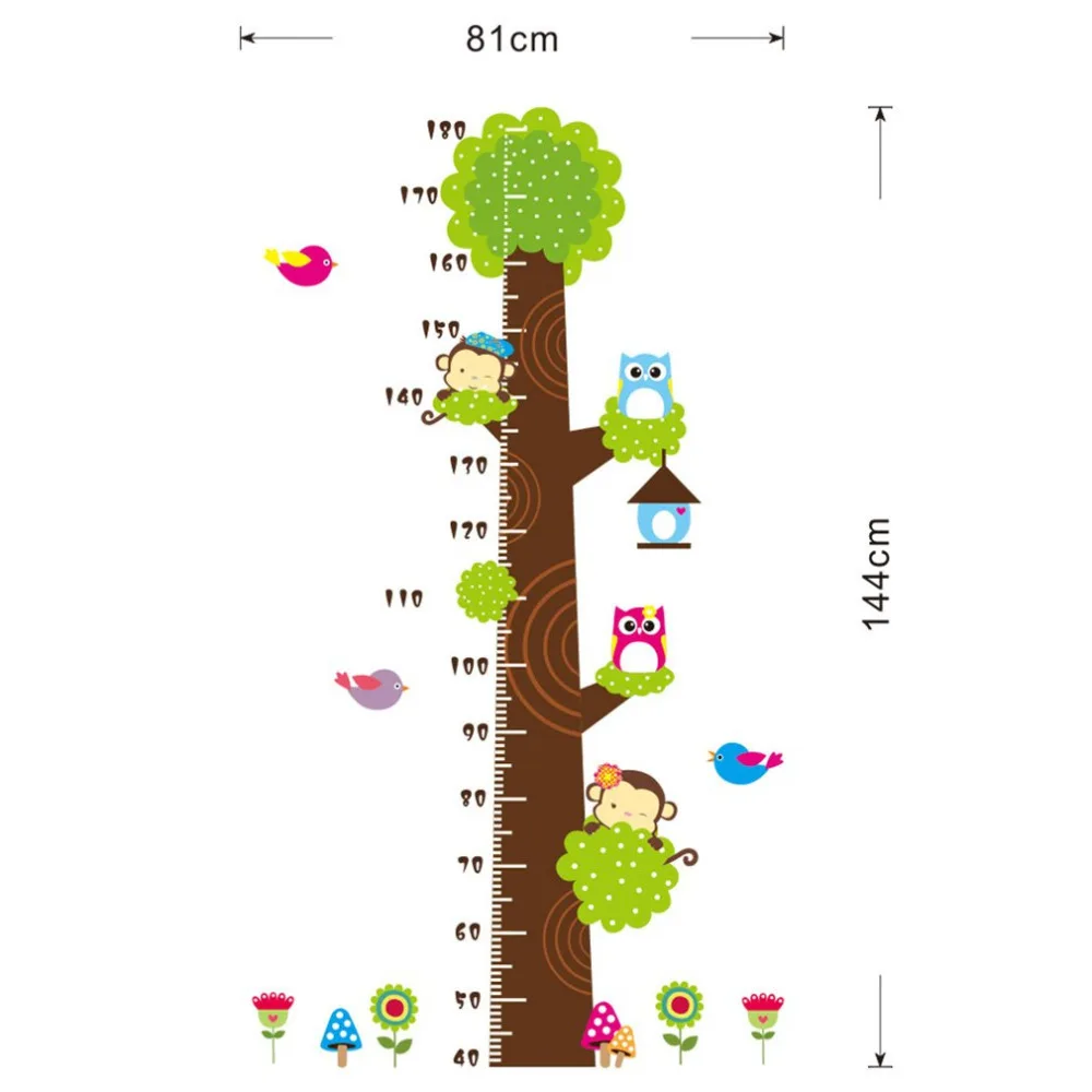 OCDAY мультфильм сова обезьянки, высота мерки наклейки для детей комнаты Ростомер линейка украшения для детской классические декоративные игрушки новинка
