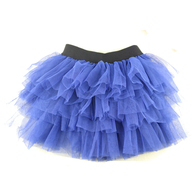Wennikids/фатиновая юбка-пачка средней длины ярких цветов для маленьких девочек Милая однотонная модная юбка-американка для детей от 3 до 8 лет - Цвет: Navy Blue