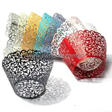 12 шт./упак. выдалбливают цветок винограда кекс Бумага обертки обертывания Чехол одежда для свадьбы, дня рождения Аксессуары