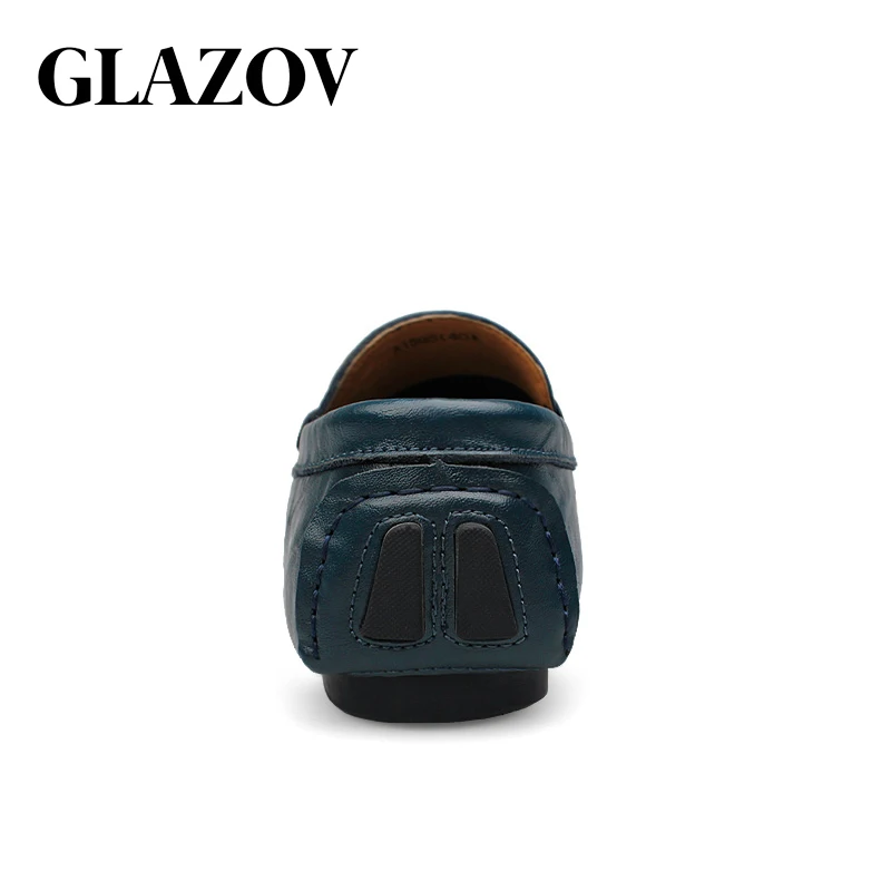 GLAZOV High Quality Genuine Leather Men Shoes Soft Moccasins Loafers Fashion Brand Men Flats Comfy Driving Shoes Big Size 36~50