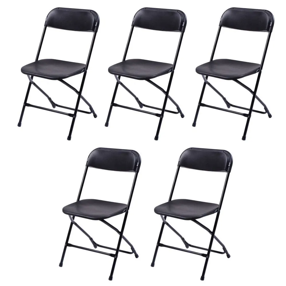 5 Plastic Folding Chairs Wedding Banquet Seat Premium Party Event Chair