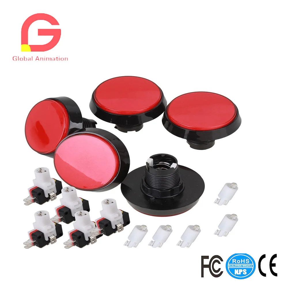 60mm LED Light Big Round Arcade Video Game Player Push Button Switch Lamp