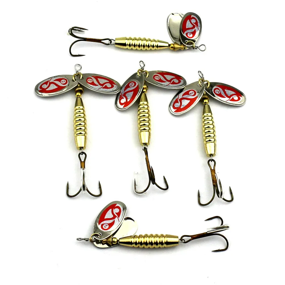 

HENGJIA metal rotation sequins Fishing Lures Artificial Bionic Fishing Tackle with 4 # Sharp standard e upgrade hook durable 9cm