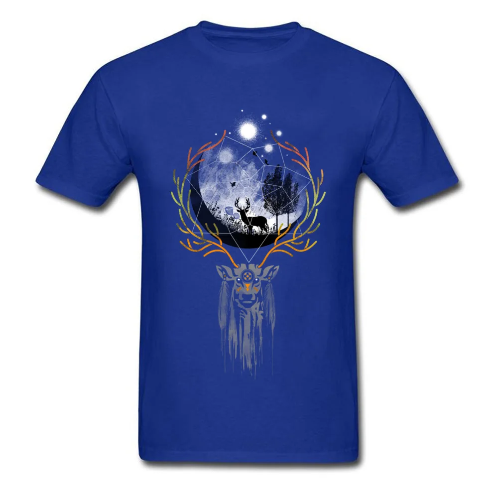 Cotton Men Short Sleeve Deer To Dream T Shirts Geek Tops & Tees 2018 Printed Round Collar Tops Shirts Drop Shipping Deer To Dream blue