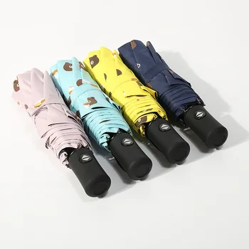 

Fully-Automatic Compact Travel Umbrella Printed Auto Open Close Folding Strong Windproof Anti-UV Umbrella for Children