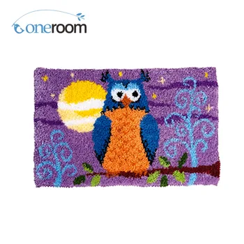 

ZD598 Owl Hook Rug Kit DIY Unfinished Crocheting Yarn Mat Latch Hook Rug Kit Floor