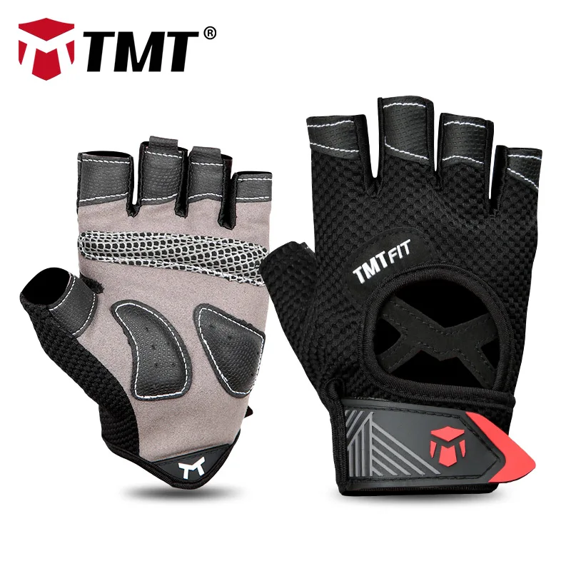 TMT Gym Gloves Breathable Light Half Finger Body Building Fitness