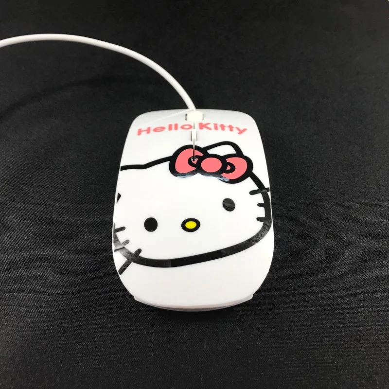 Бесшумная модная Проводная мультяшная мышь hello kitty, 3D Розовая Подарочная оптическая USB игровая мышь для девочек, для компьютера, ПК, ноутбука, ноутбука