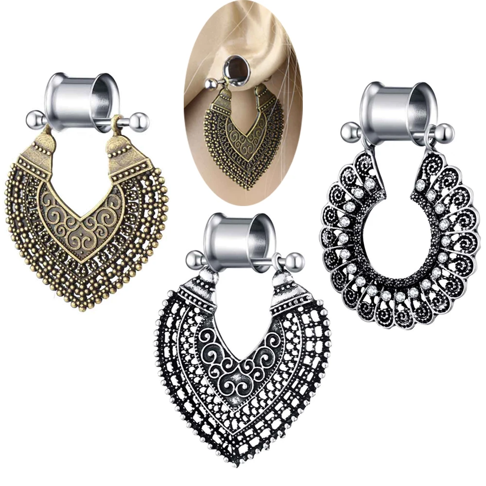 JUNLOWPY 00 Gauge Stainless Steel Ear Plugs and Tunnels Flare Fit Expansion Earring Gauges