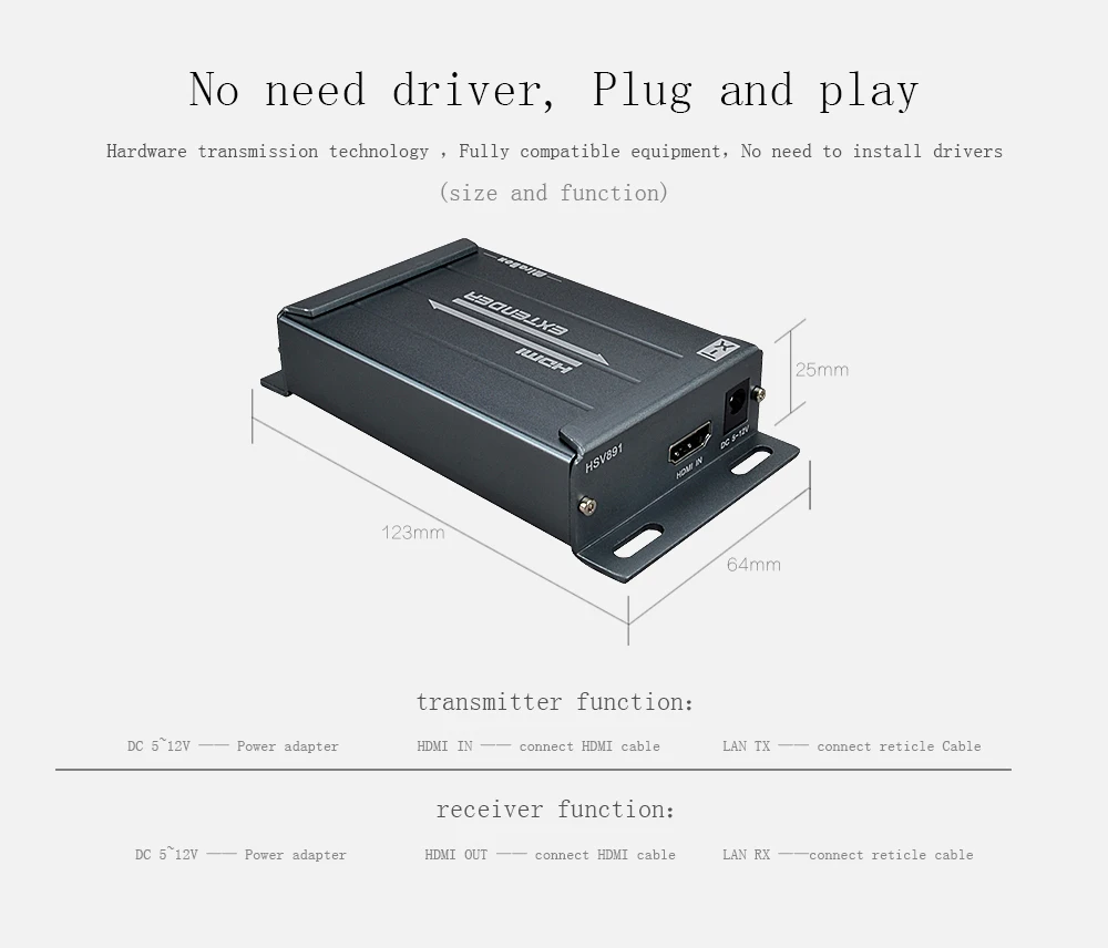 HSV891W 150m Wireless HDMI Extender 5.8GHz 1080P HDMI Wireless Transmitter and Receiver with Audio Extractor for HDTV STB DVD (4)