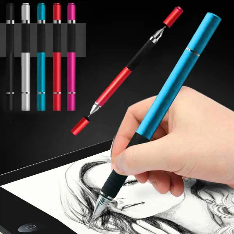 

New Hot 2 in 1 Stylus Ballpen Metal Capacitive Ballpoint Pen for Touches Screen iPhone iPad Tablet NV99