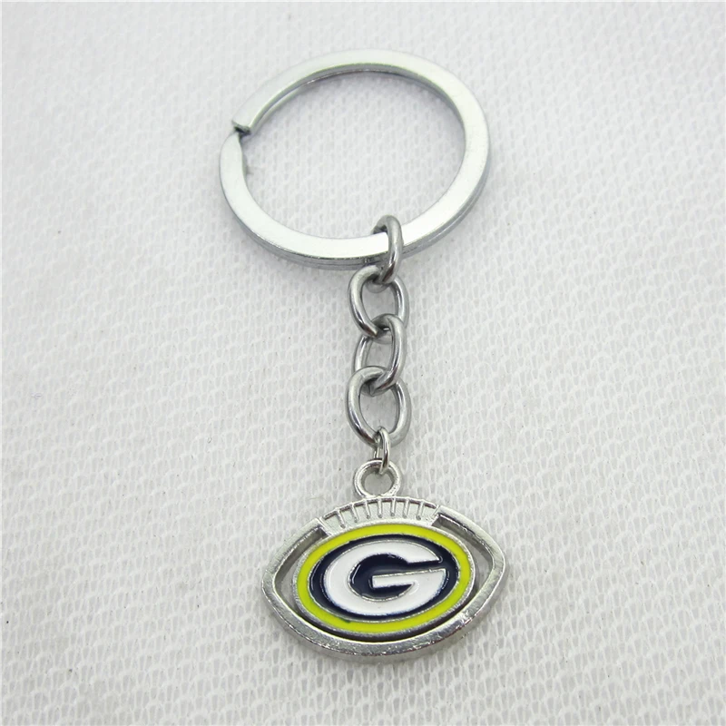 Hot selling 10pcs/lot Packers Keychains Keyring America Football Sport