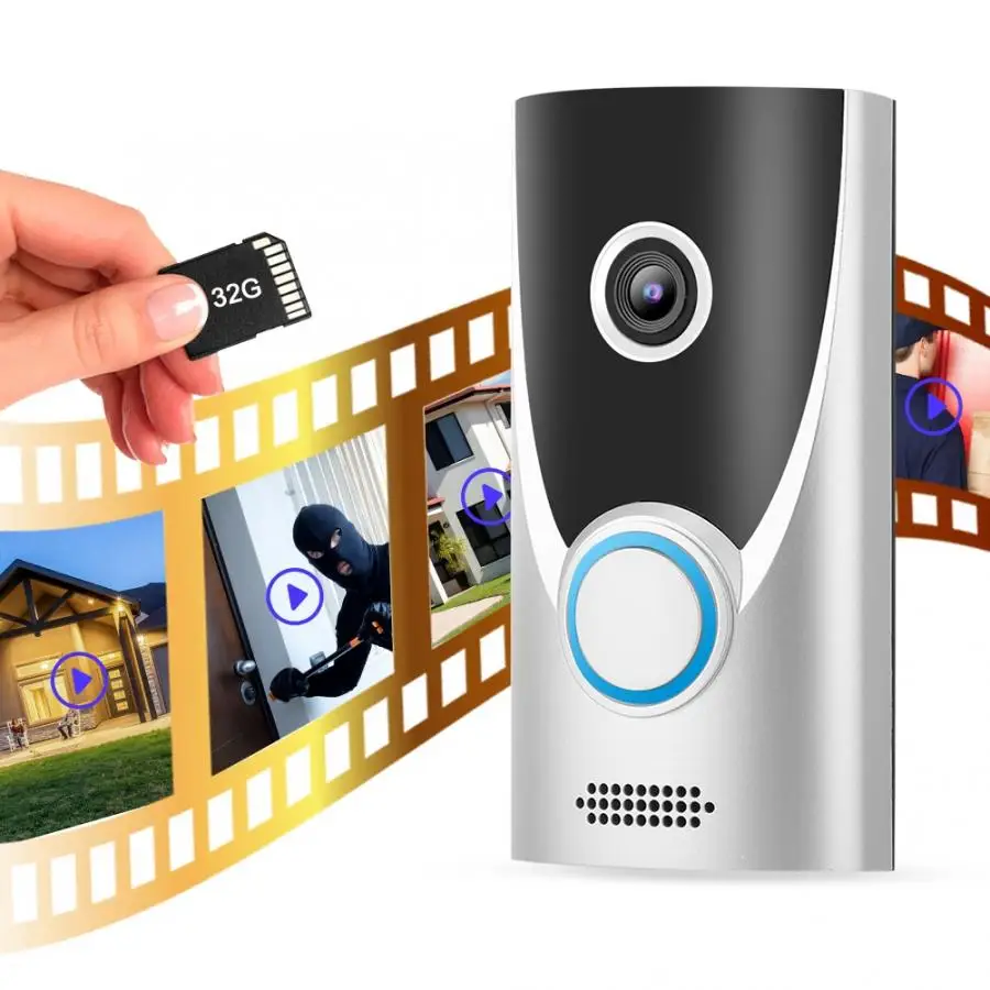 

720P Smart Home Security WiFi Camera Doorbell IR Visible Intercom Doorphone 2019
