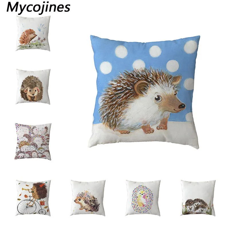 

Cute Hedgehog Cushion Cover 45cm Polyester Peach Material Children's Birthday Gift Home Living Room Sofa Decoration Pillowcase
