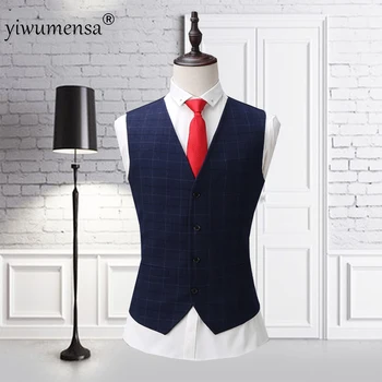 

yiwumensa England style men wedding vest gilet costume homme waistcoat men Custom made tweed vest men colete slim fit masculino