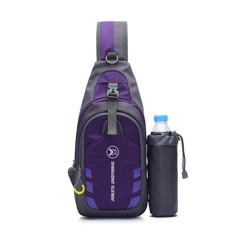 Спортивная Женская многофункциональная сумка на плечо для путешествий, спортивная сумка-мессенджер, мужские нейлоновые нагрудные карманы, сумки через плечо - Цвет: Purple