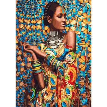 

Full Square / Round Drill 5D DIY Diamond Painting Cross Stitch "Indian woman" 3D Embroidery mosaic 5D Home decor gift YU723