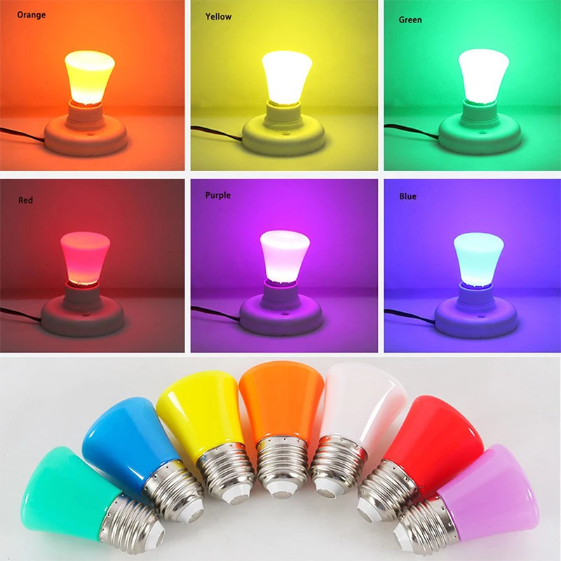 

1/3W LED Colored Light Bulb E27 B22 Multi-colored Light Bulb for Christmas Party Bar Mood Ambiance Decor Colorful light bulb