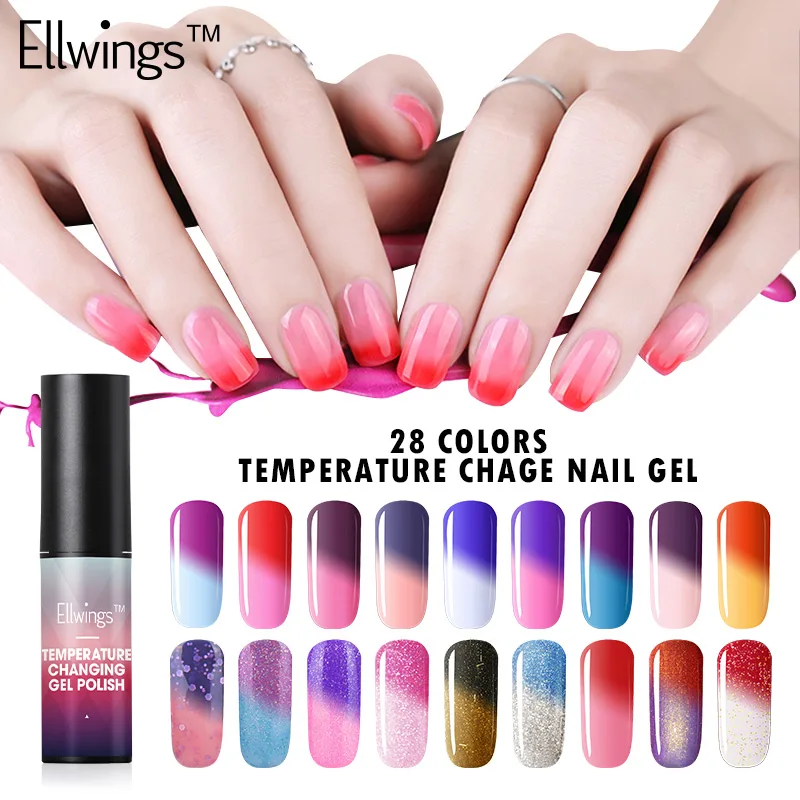 Ellwings Changing color Thermo Temperature Gel nail polish UV Varnish