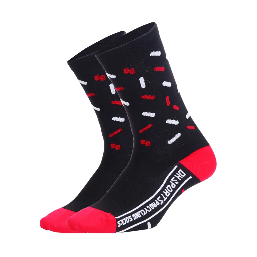 DH спортивные новые носки для верховой езды на горном велосипеде велосипедные носки мужские женские уличные беговые походные альпинистские Компрессионные носки - Цвет: Black Red