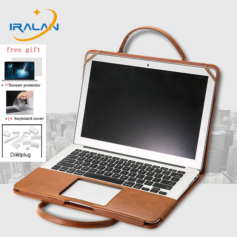 

Handbag PU Leather Laptop Cover For Macbook Air Pro Retina 11 12 13 15 15.4 For Mac book 13.3 Touch Bar Case+Keyboard Cover+Film