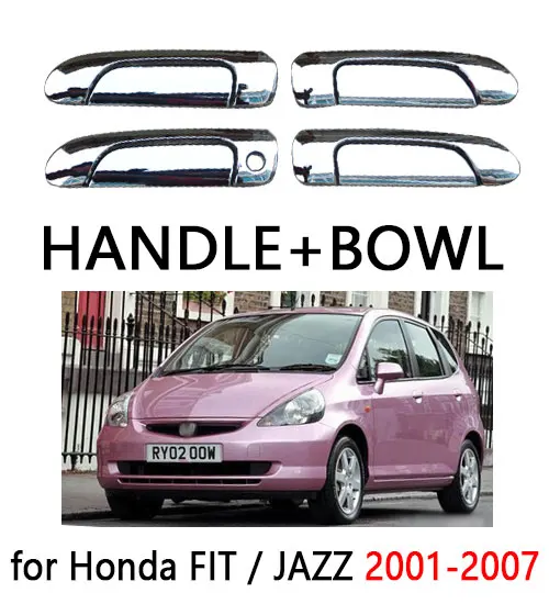 For Honda Fit Jazz Chrome Door Handle Covers Trim Set Of 4pcs 2001