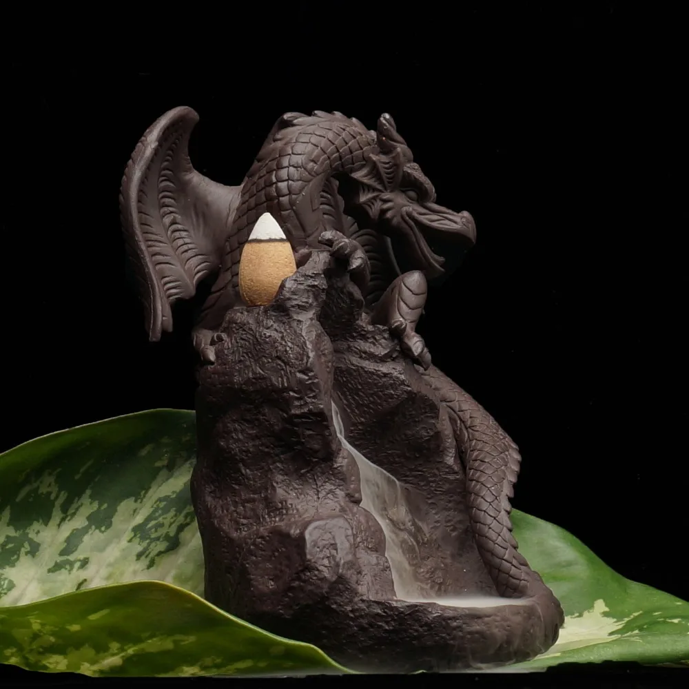 Керамический обратный поток благовоний горелка Дракон Птерозавр творческий дом сад кровать Гостиная Офис Декор статуя Будды подарок