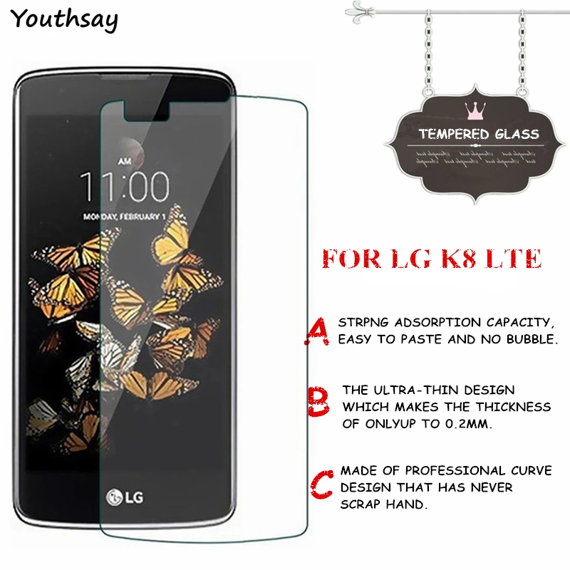 2 шт. для закаленного стекла LG K8 стекло защиты экрана Lte закаленное защитное K350 K350E