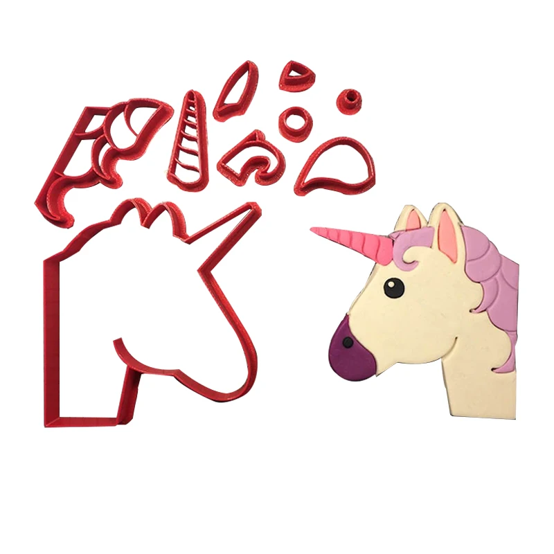 

Cute Unicorn Cookie Cutter Unicorn Cake Decorating Tools Custom 3D printed Fondant Cupcake Top Cutter Cookie Molds Cookie Shape