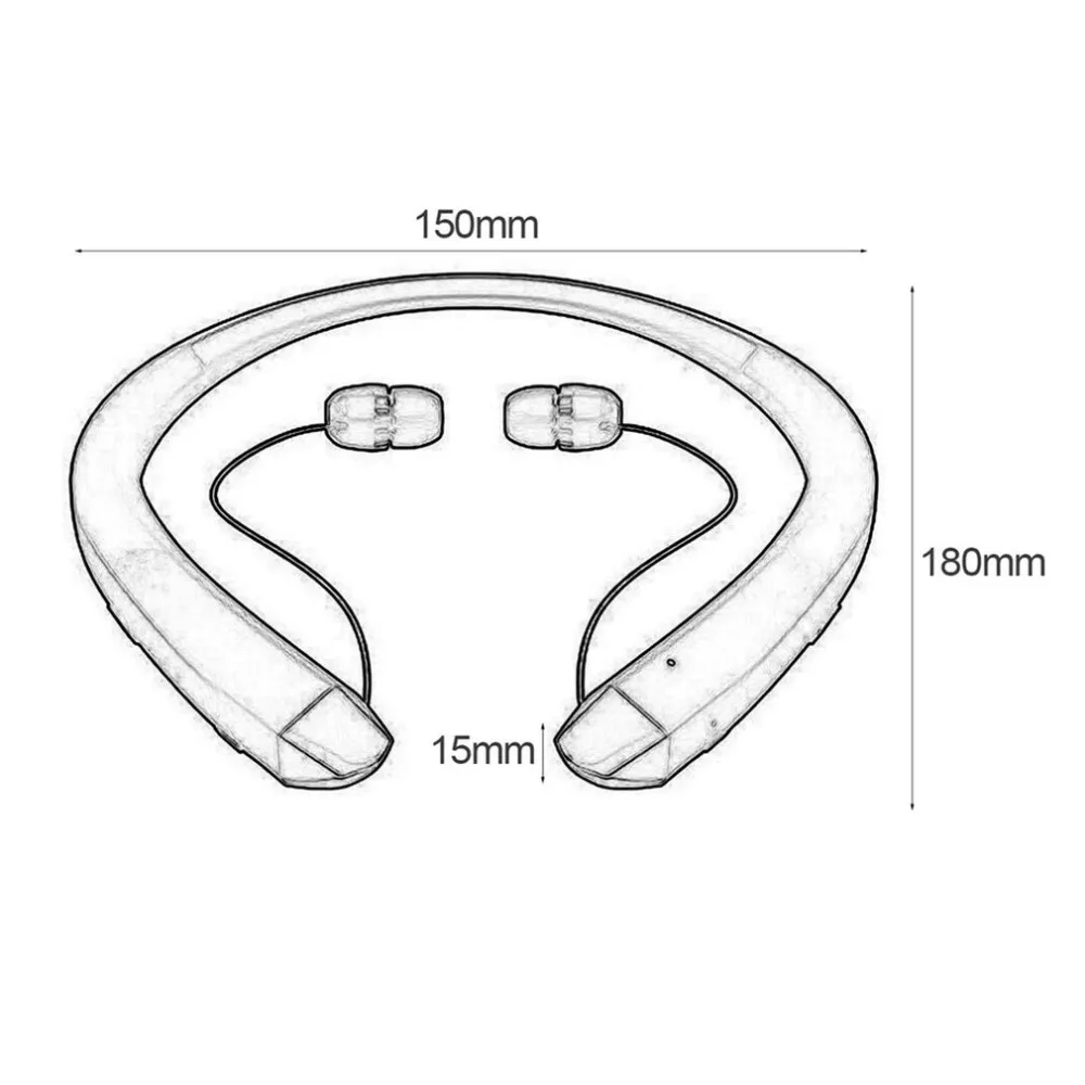 Bluetooth гарнитура спортивные стерео беспроводные наушники с выдвижными наушниками с двойным микрофоном шумоподавление наушники