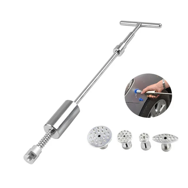 Baratos La República Democrática Popular coche kit de reparación de abolladura sin reparación Extractor de abolladura Kit 2 en 1 Dent eliminación martillo deslizante de pegamento inversa martillo pegamento de pestañas